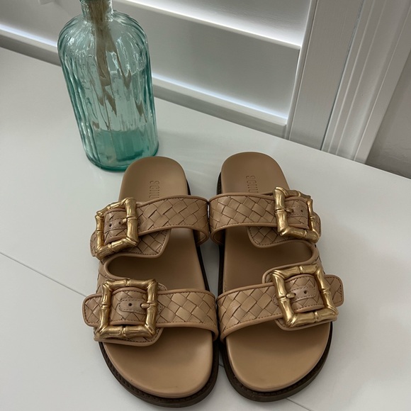 Schutz Enola Sporty Woven Leather Flats - Picture 4 of 5